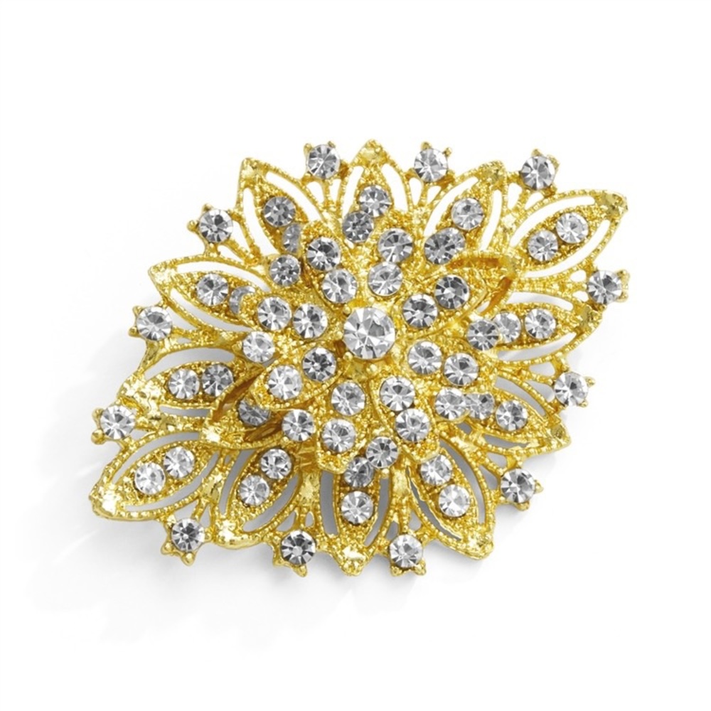Golden Vintage Floral Brooch
